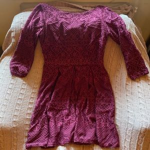 B. Darlin • lacy maroon mini bridesmaid dress